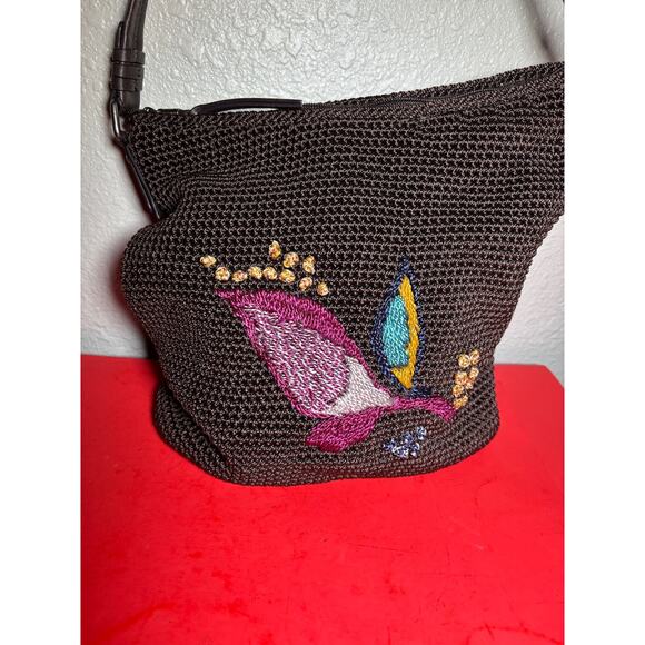 THE SAK SEQUOIA CROCHET HOBO COFFEE LEAF SHOULDER TOTE BAG PURSE MSRP $125 - Picture 6 of 9